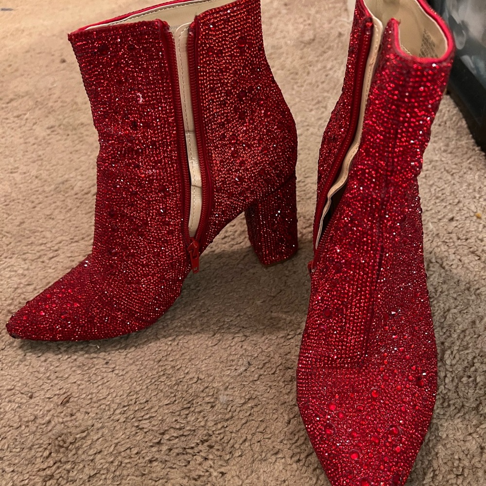 Betsy Johnson candy red booties